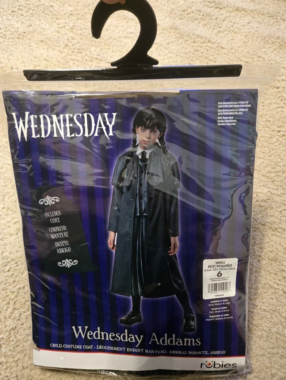 New Kids Small Wednesday Addams Child Costume Coat - Picture 7 of 8